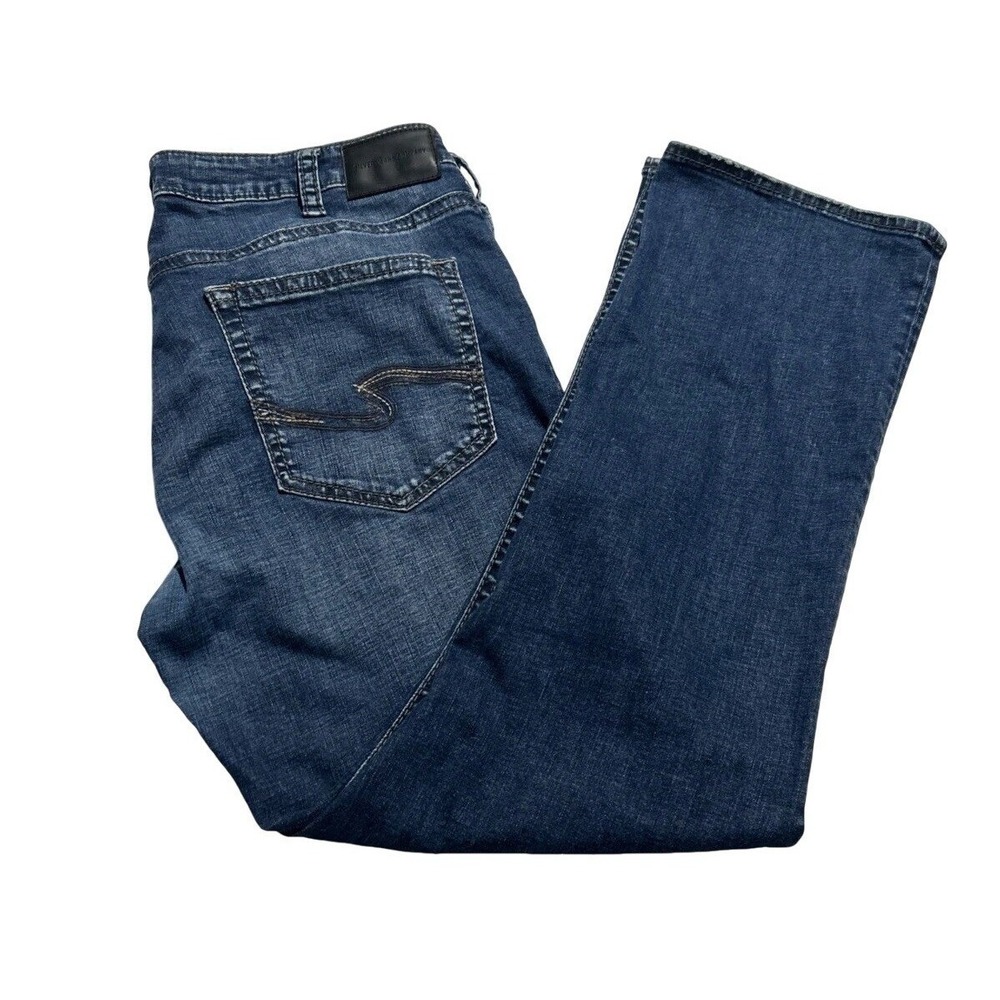 Silver Craig‎ Jeans Men's Blue Western Glove Straight Leg Size 40 Preowned
